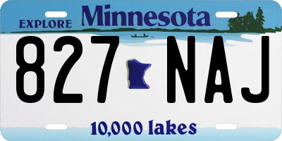 MN license plate 827NAJ