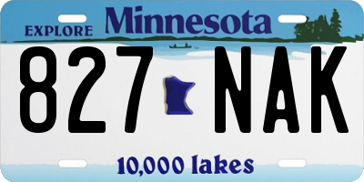 MN license plate 827NAK