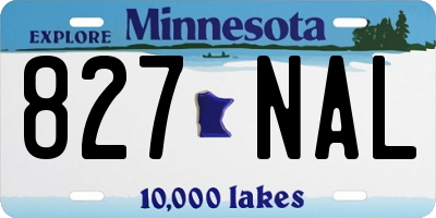 MN license plate 827NAL