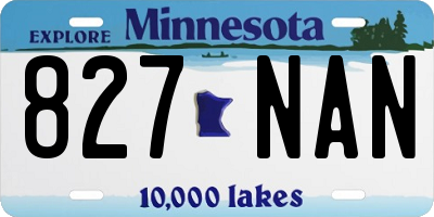 MN license plate 827NAN