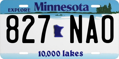 MN license plate 827NAO