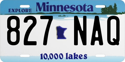 MN license plate 827NAQ