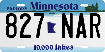 MN license plate 827NAR