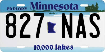 MN license plate 827NAS