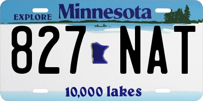 MN license plate 827NAT
