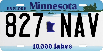 MN license plate 827NAV