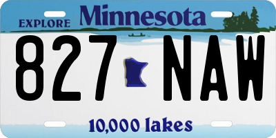 MN license plate 827NAW