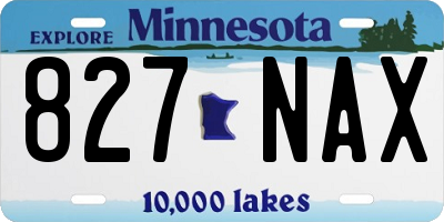 MN license plate 827NAX