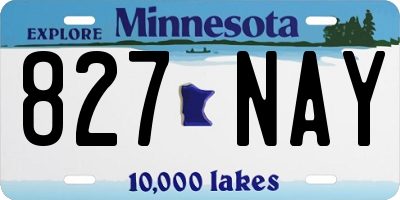 MN license plate 827NAY
