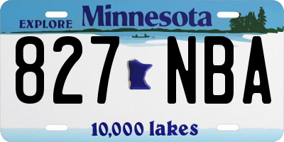 MN license plate 827NBA