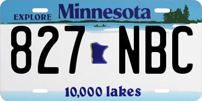 MN license plate 827NBC