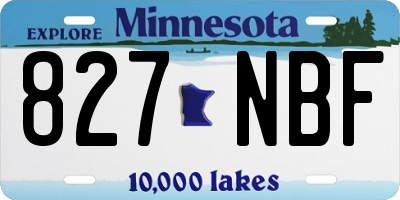 MN license plate 827NBF
