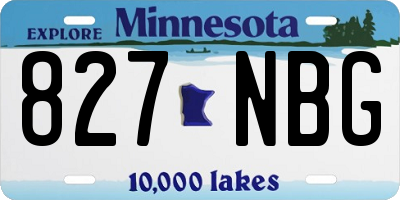 MN license plate 827NBG