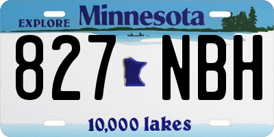 MN license plate 827NBH
