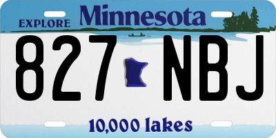 MN license plate 827NBJ