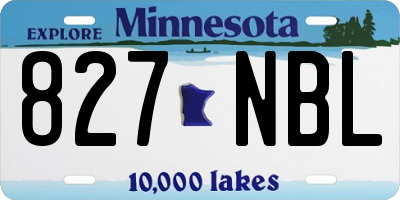 MN license plate 827NBL