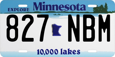 MN license plate 827NBM