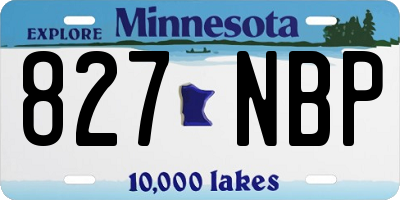 MN license plate 827NBP