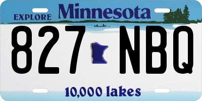 MN license plate 827NBQ