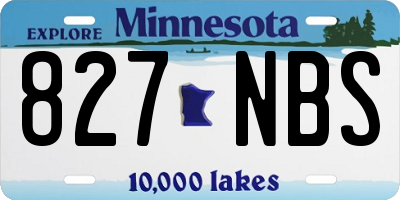 MN license plate 827NBS