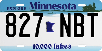 MN license plate 827NBT