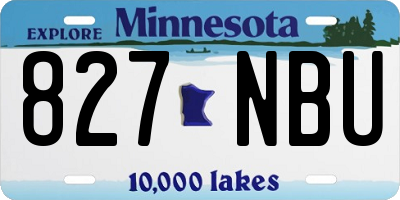 MN license plate 827NBU