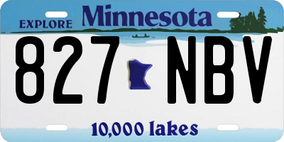 MN license plate 827NBV