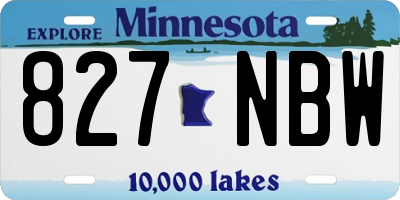 MN license plate 827NBW