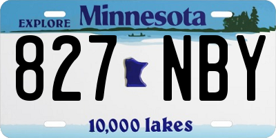 MN license plate 827NBY