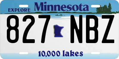 MN license plate 827NBZ