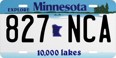 MN license plate 827NCA