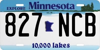 MN license plate 827NCB