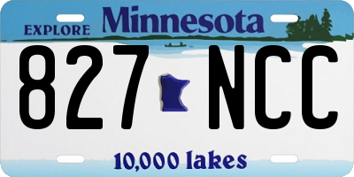MN license plate 827NCC