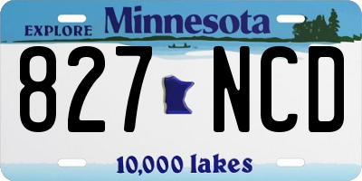MN license plate 827NCD