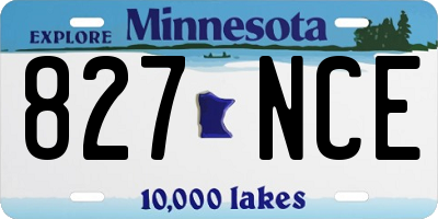 MN license plate 827NCE