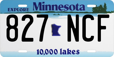 MN license plate 827NCF