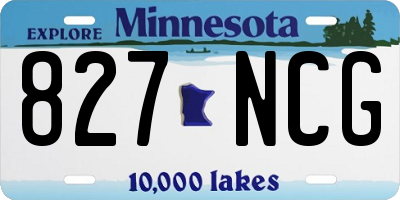 MN license plate 827NCG