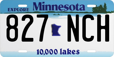 MN license plate 827NCH