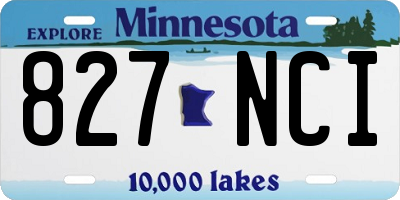 MN license plate 827NCI