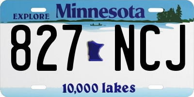 MN license plate 827NCJ
