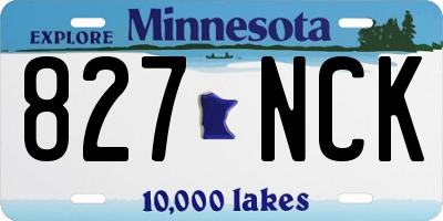 MN license plate 827NCK