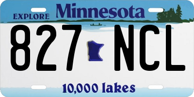 MN license plate 827NCL