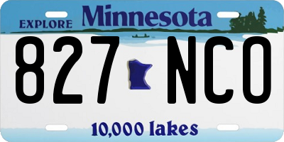 MN license plate 827NCO
