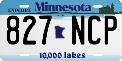 MN license plate 827NCP