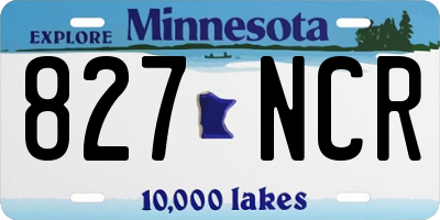 MN license plate 827NCR