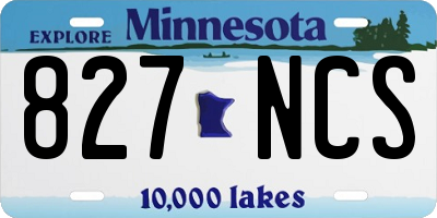 MN license plate 827NCS
