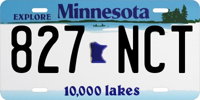MN license plate 827NCT