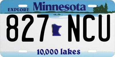 MN license plate 827NCU