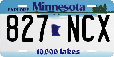 MN license plate 827NCX