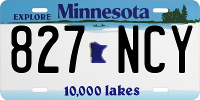 MN license plate 827NCY